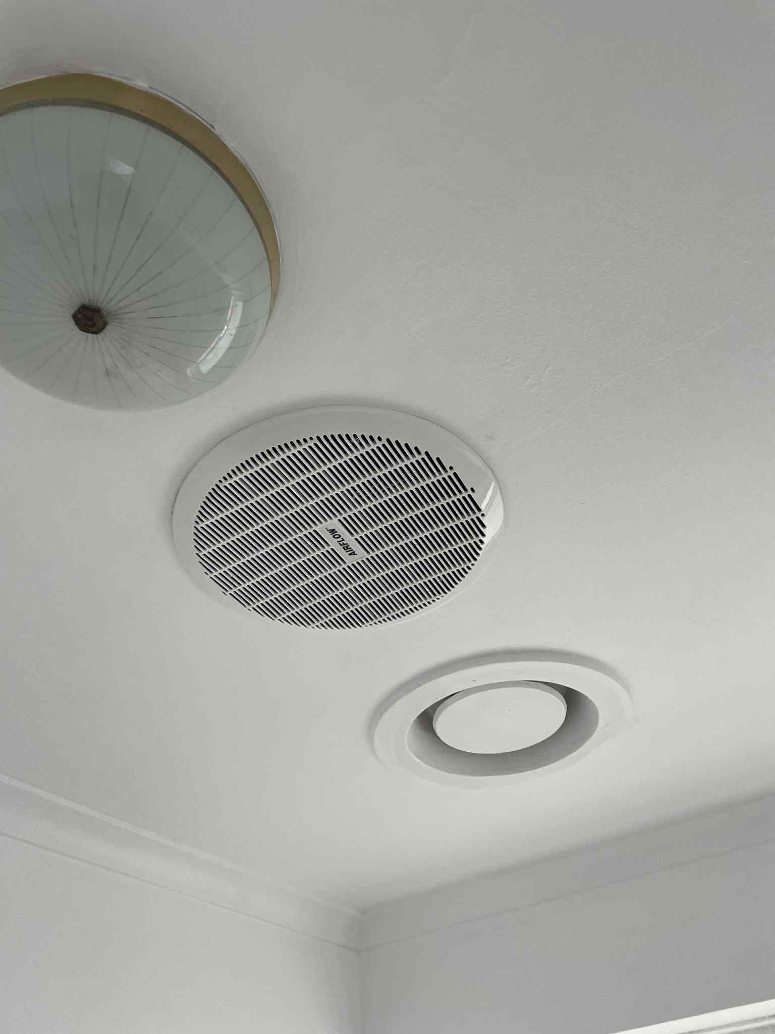 Ceiling light fitting in progress