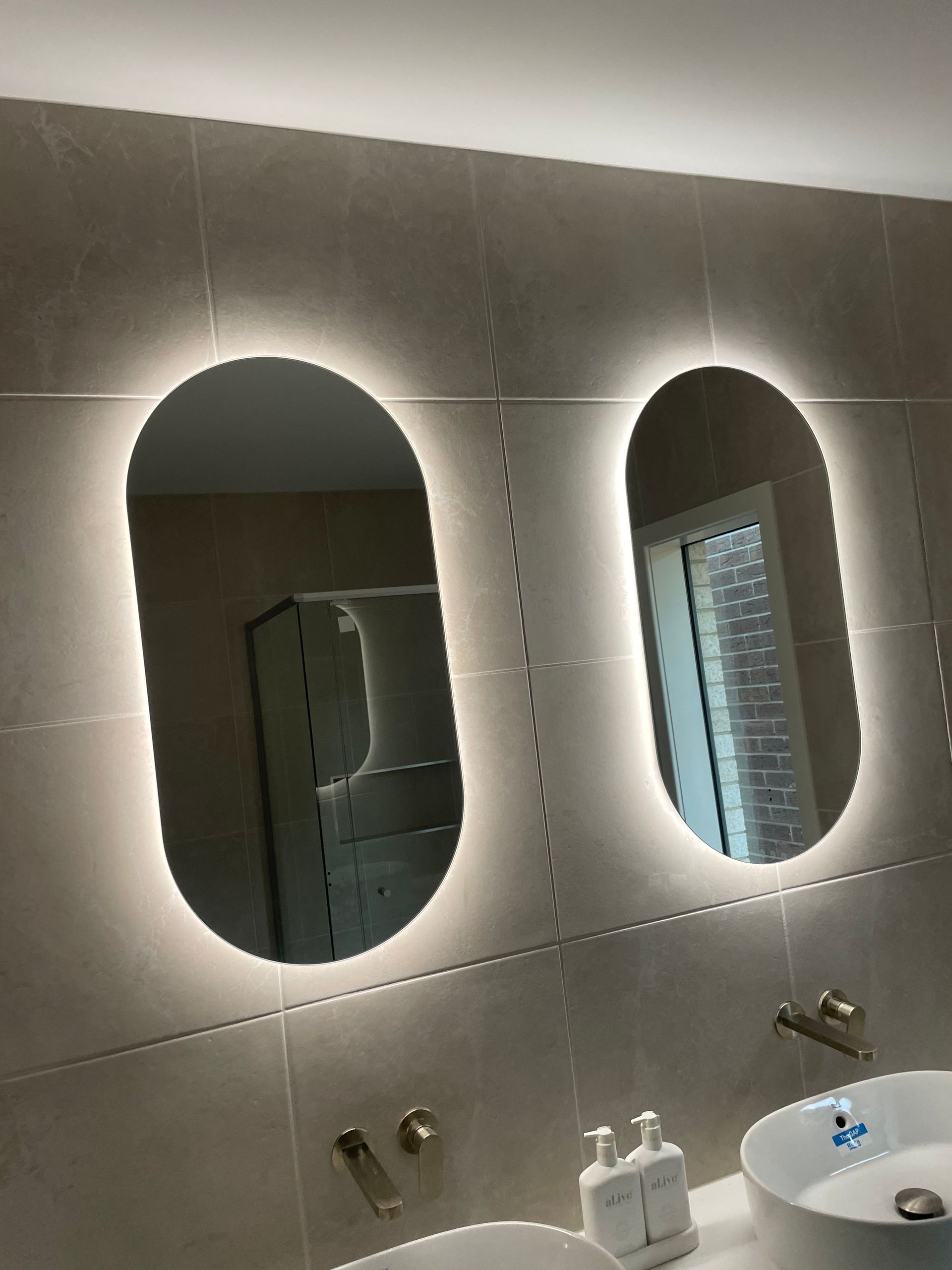 Light installed in the bathroom of a home