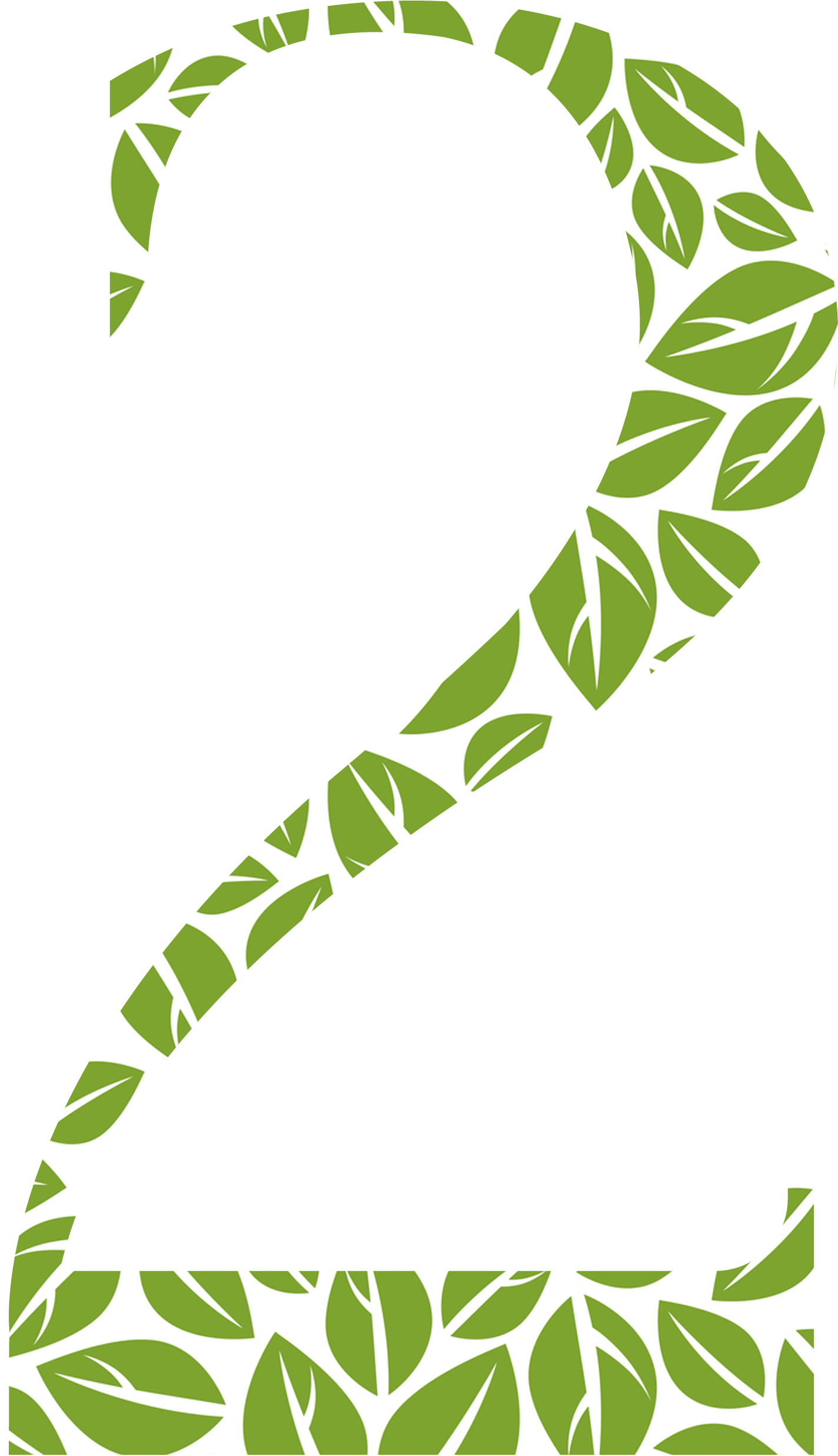 Number 2 formed with green leaf pattern.