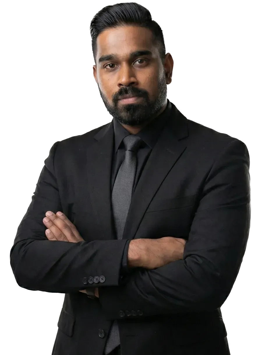 Rex Rajan Rex Rajan portrait looking at the viewer. He has a beard and is against a transparent background.