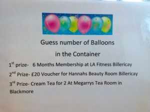 how many balloon competition hosted by AJ Stephenson removals