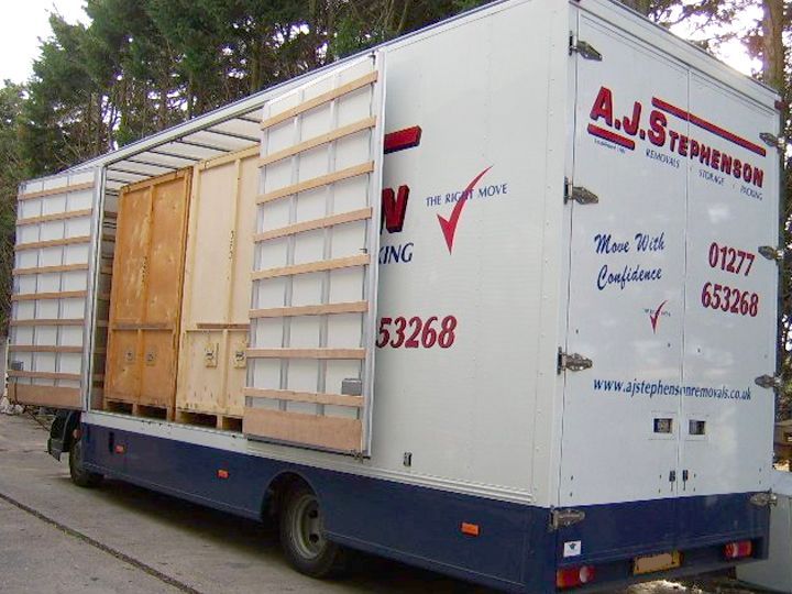 storage containers at AJ Stephenson Removals Billericay