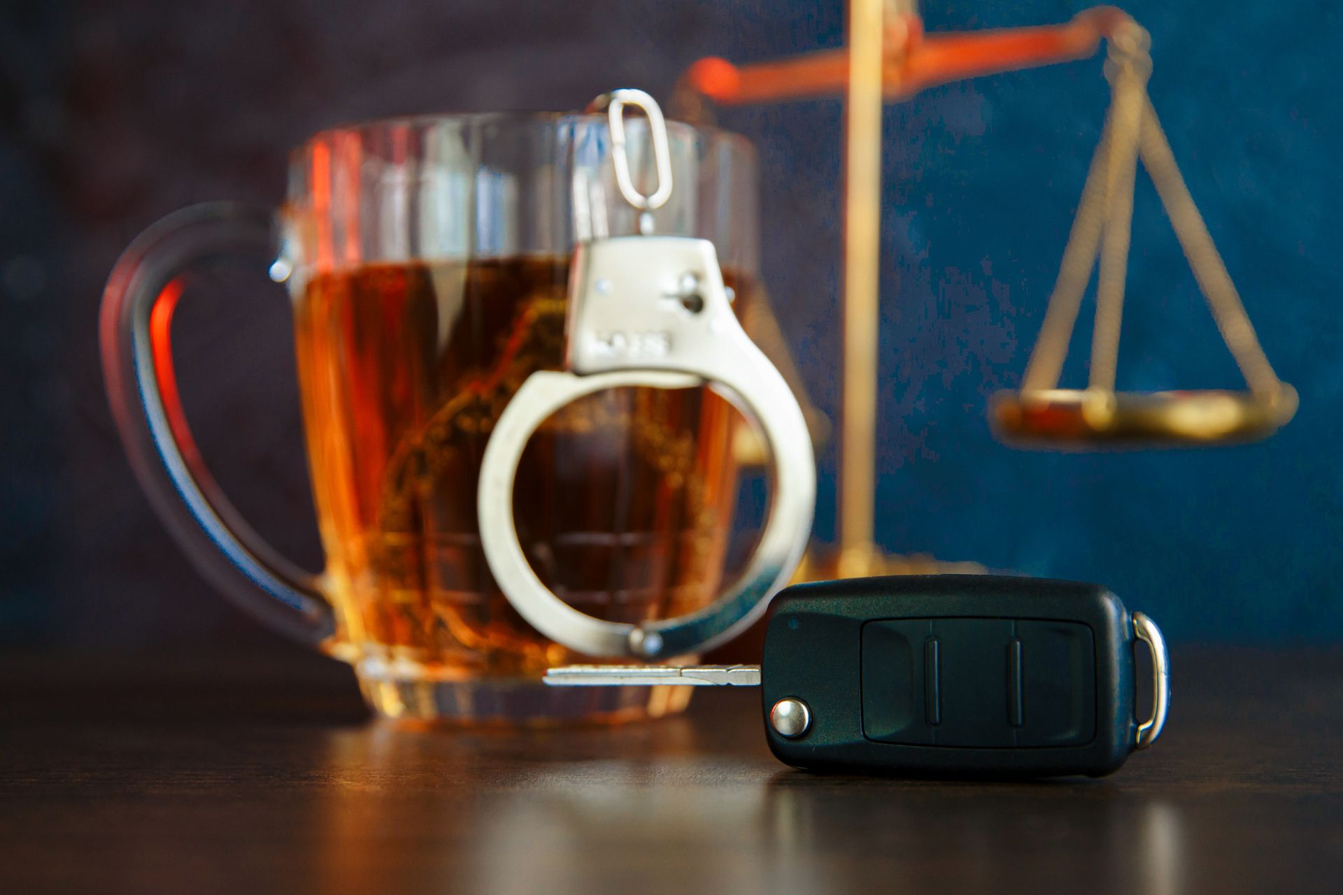 The concept of a DUI. Law hammer, alcohol, and car keys on a wooden table. The concept of a DUI. Law hammer, alcohol, and car keys on a wooden table.
