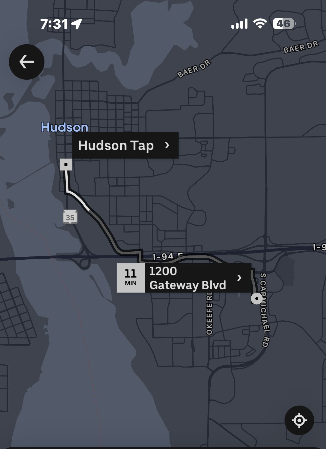 A phone screen shows a route to hudson cab