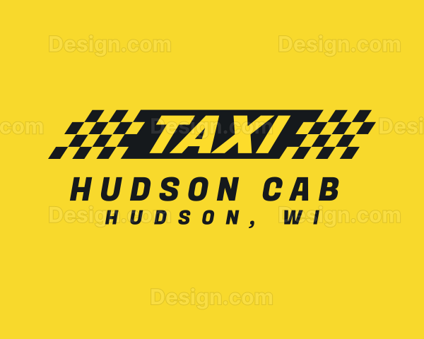 A logo for a company called hudson cab with a truck on it.