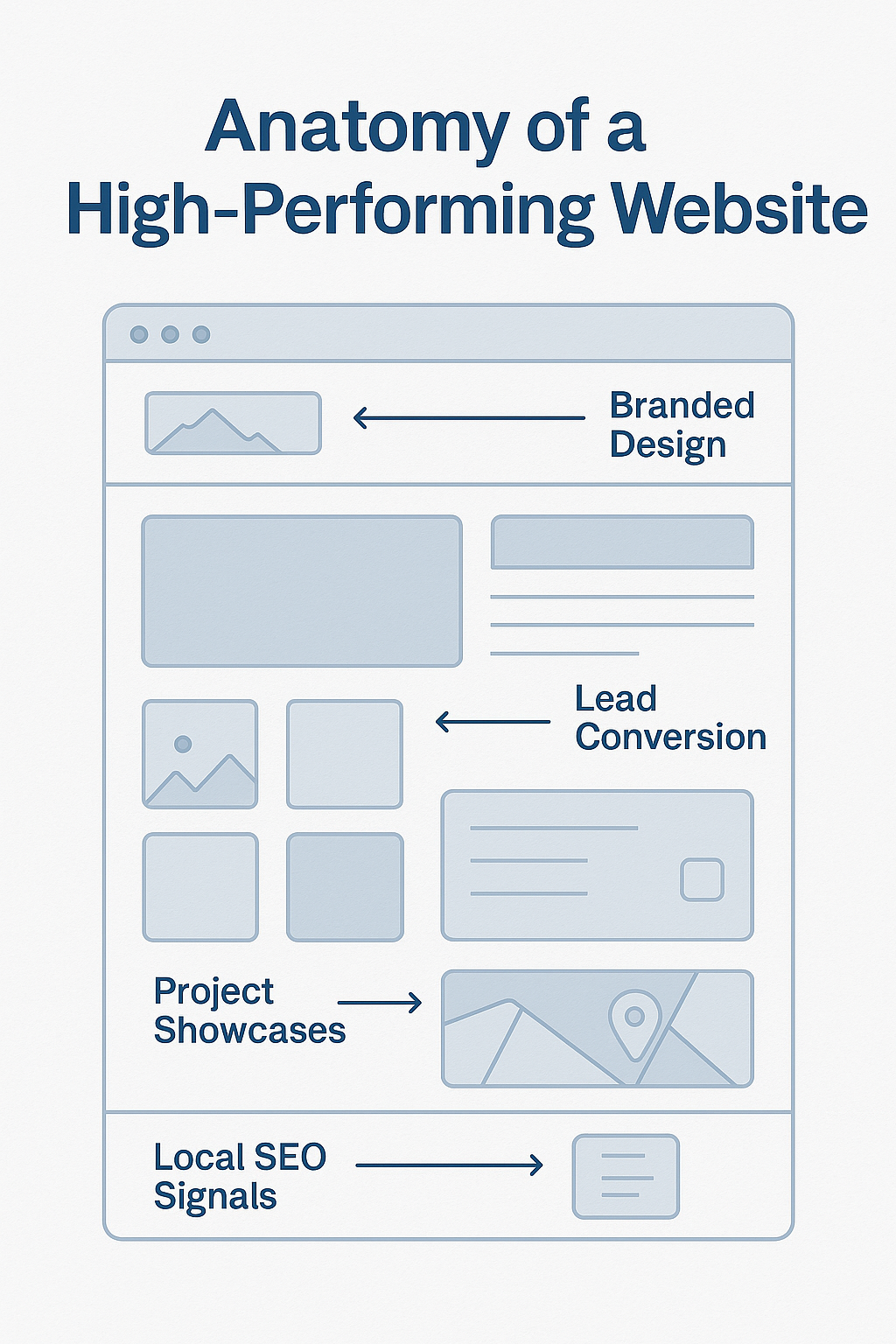Diagram of a website layout showing