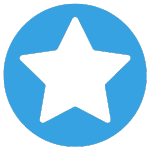 White star inside a light blue circle.