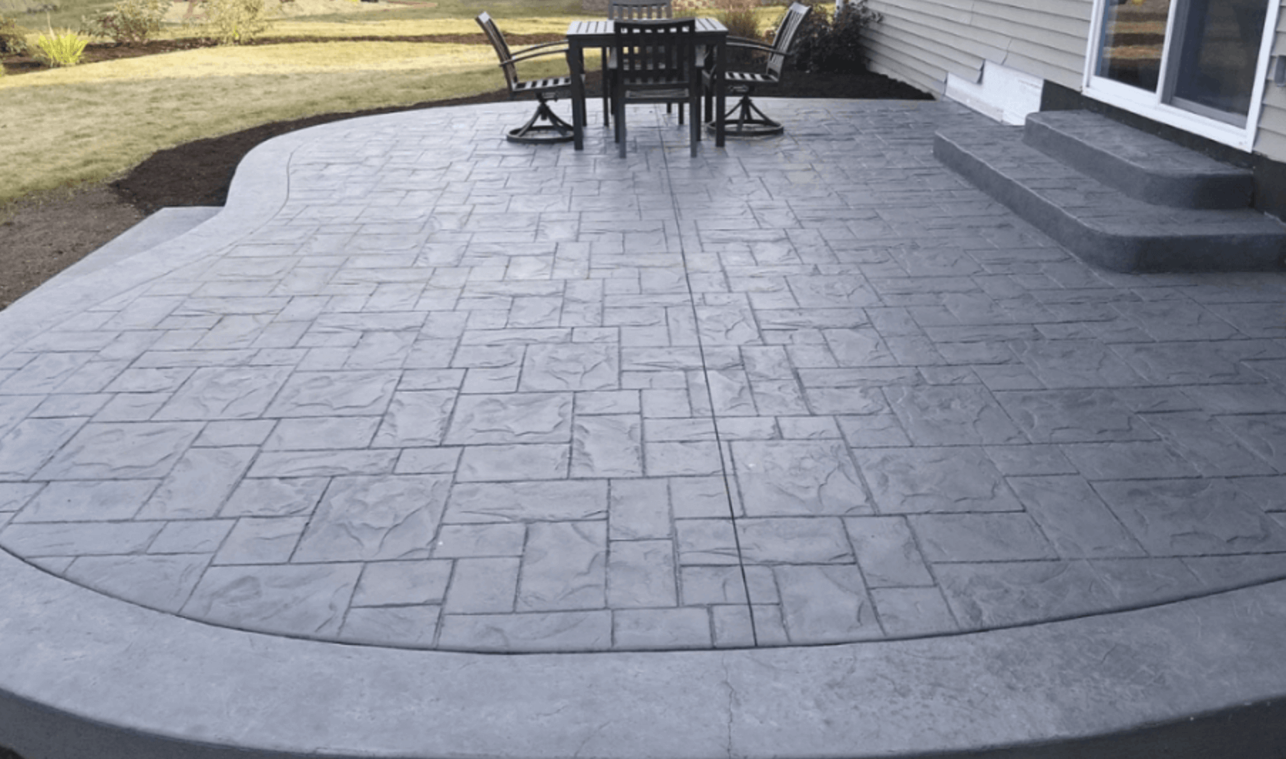 Concrete contractor pours a new stamped patio in west sacramento, CA