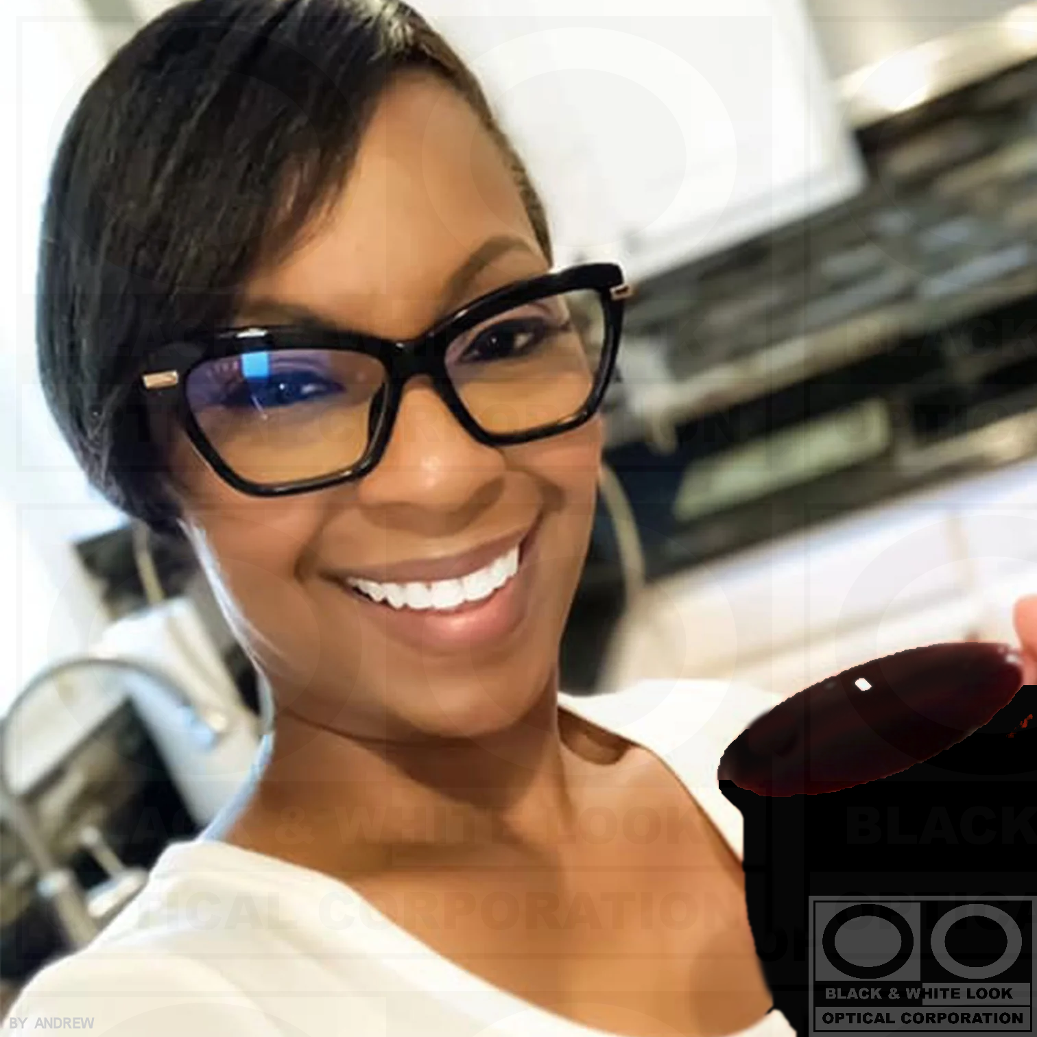 Woman with and Glasses — Eastpointe, MI — Black & White Look Optical