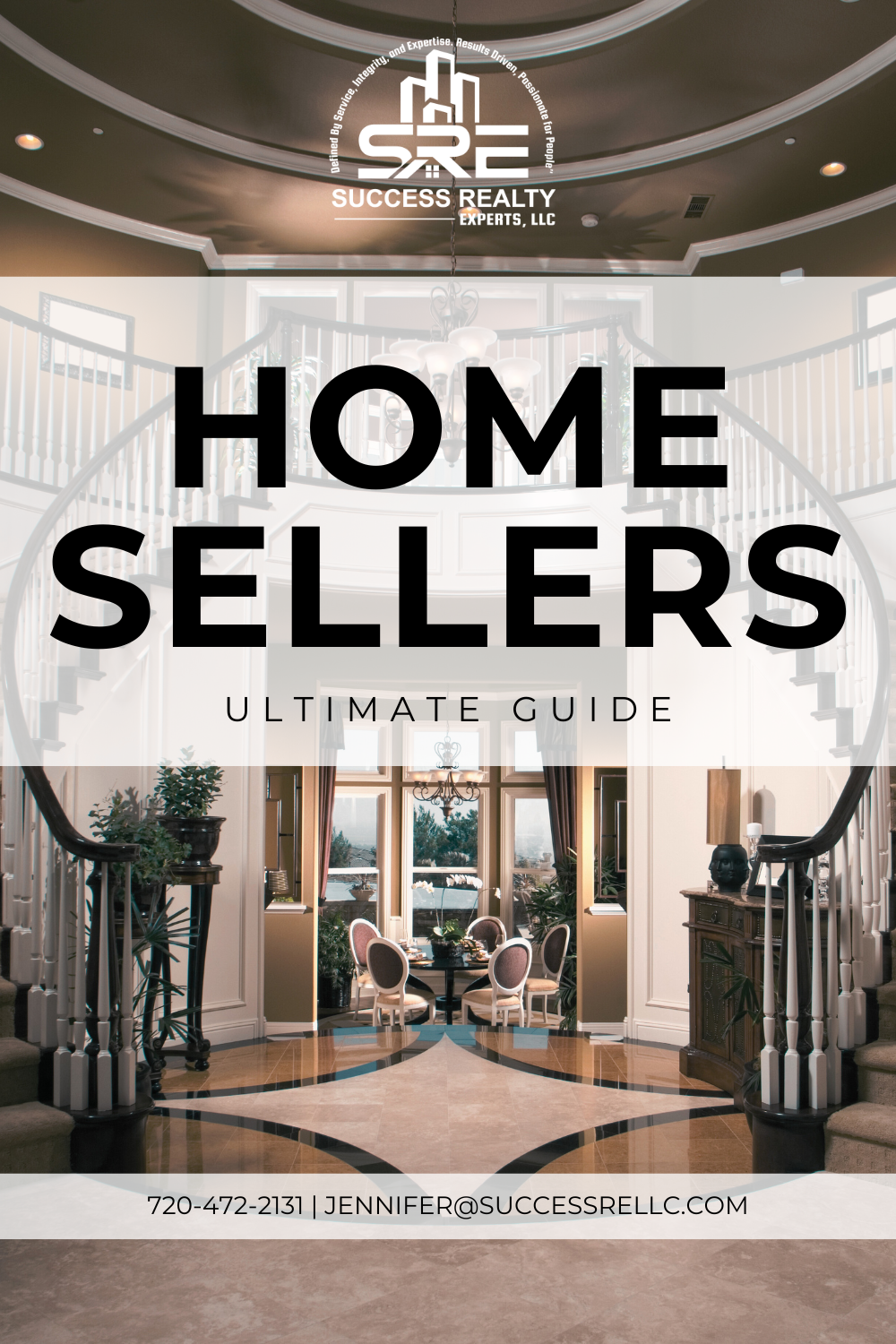 A home sellers ultimate guide with a picture of a house.