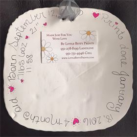 Back Of The Ceramic Plaque — Norco, CA — Little Bitty Prints