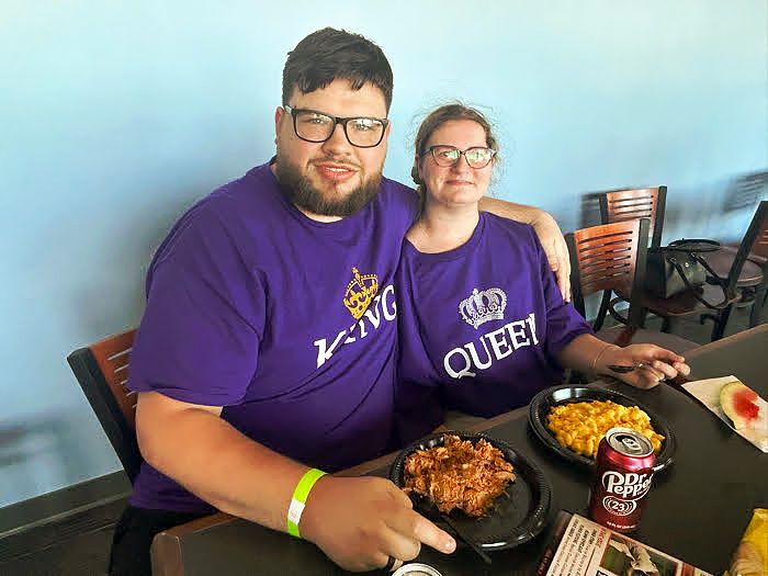 Two happy clients at the Shorebirds game (2024.)

