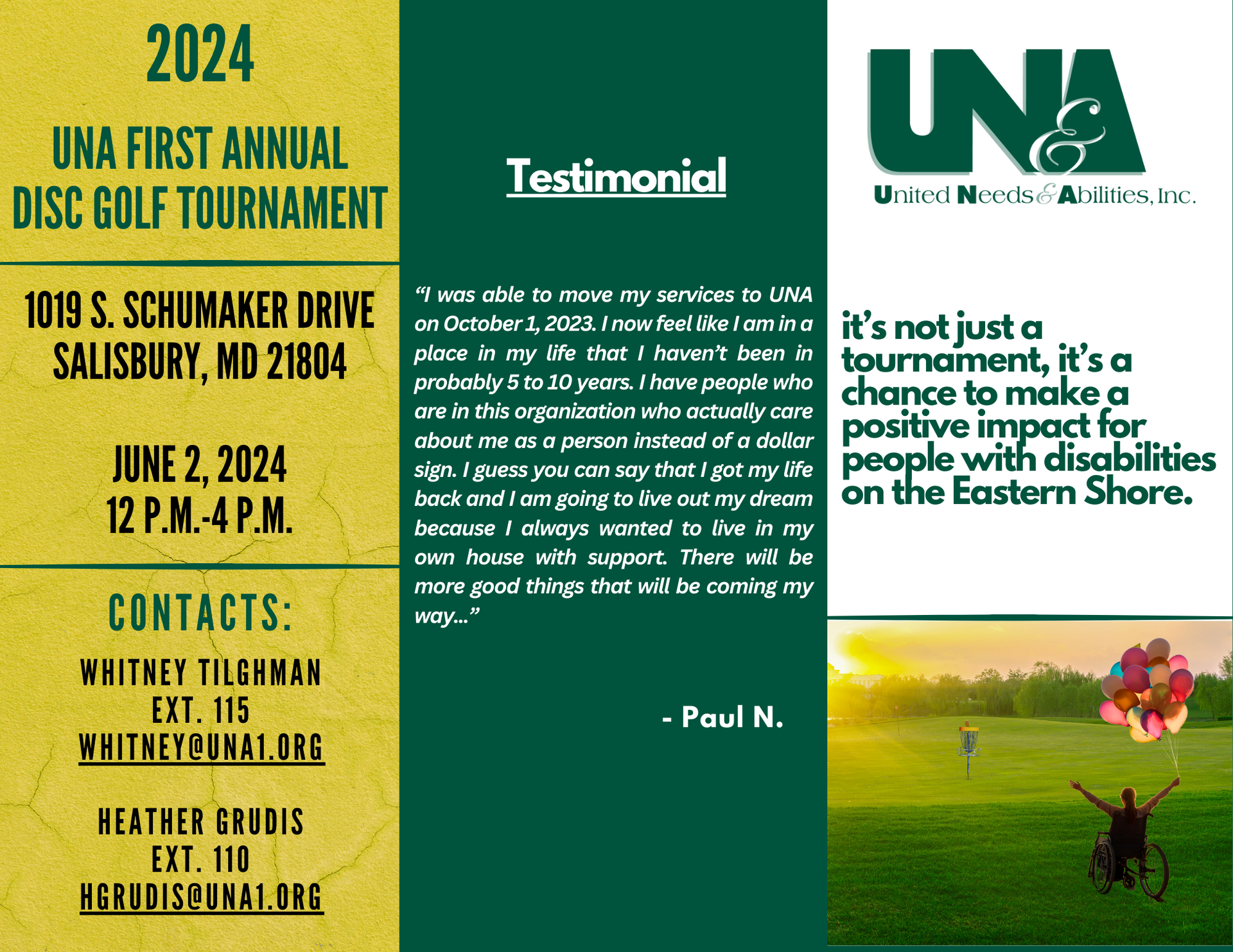 Disc Golf Brochure Page Two.
