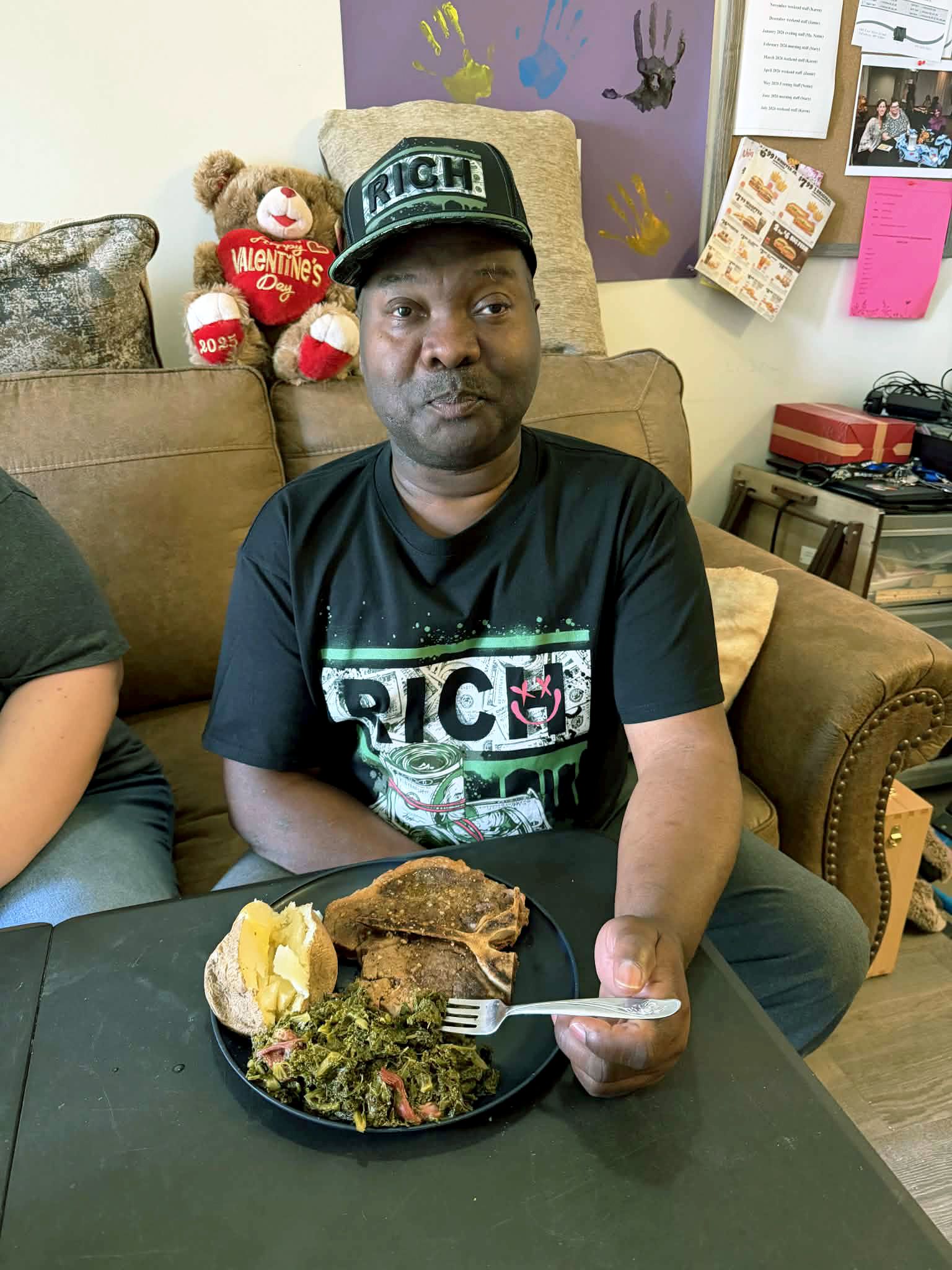 Mike enjoying his birthday meal!