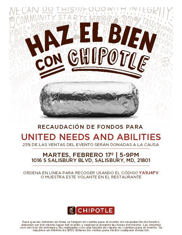Chipotle Fundraiser Spanish Flyer