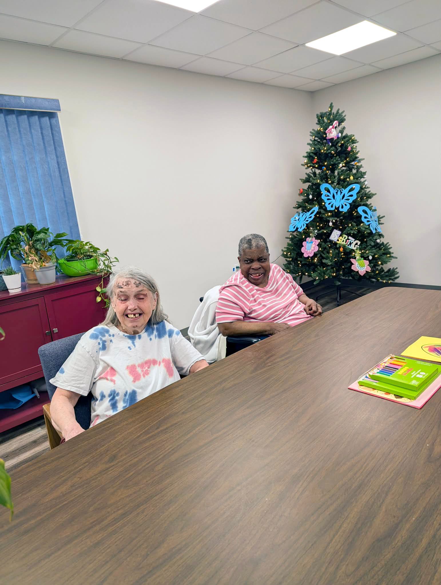 Ms. Patsy & Barbara decorating for Easter (2026.)