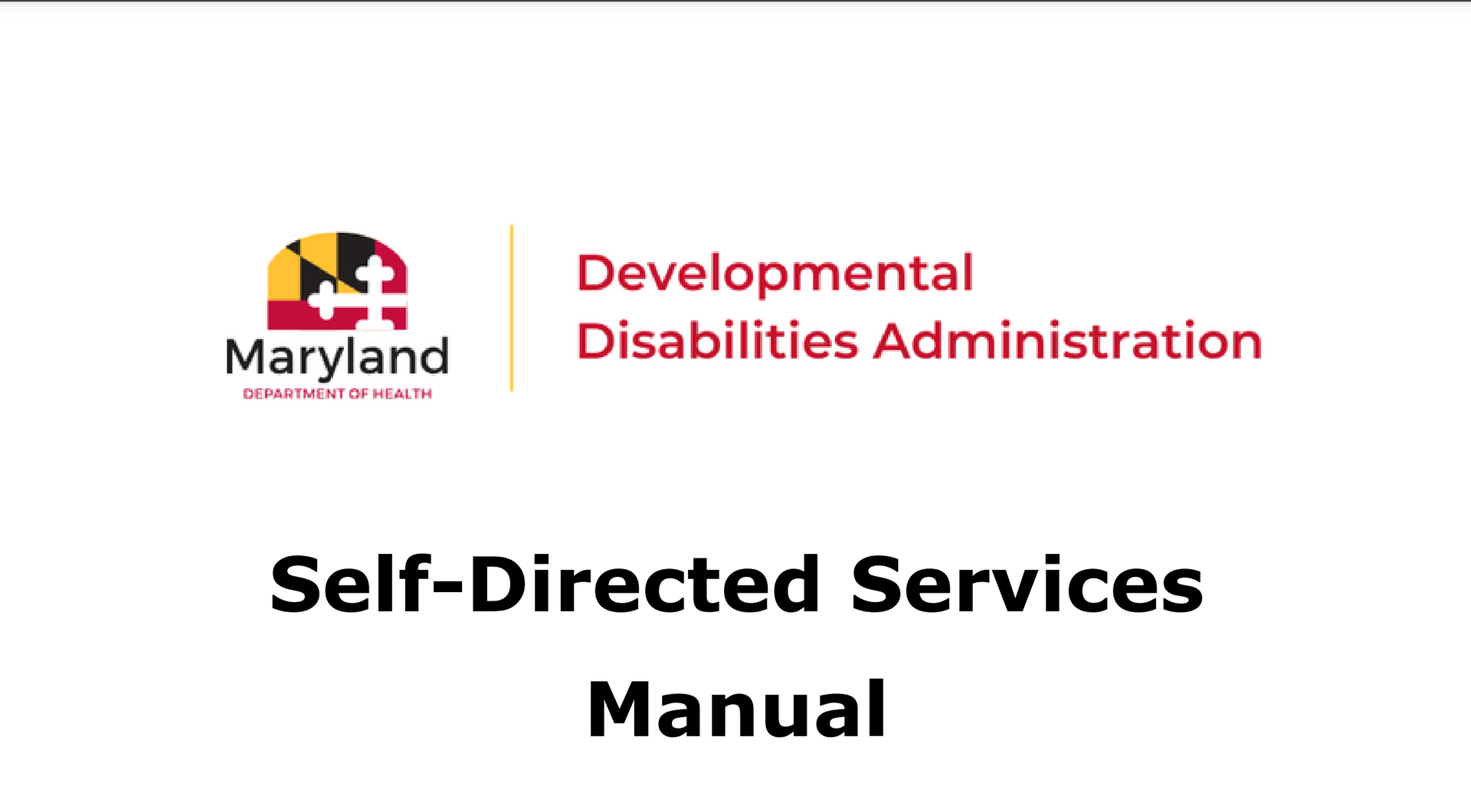 Cover of the Self-Directed Services Manual