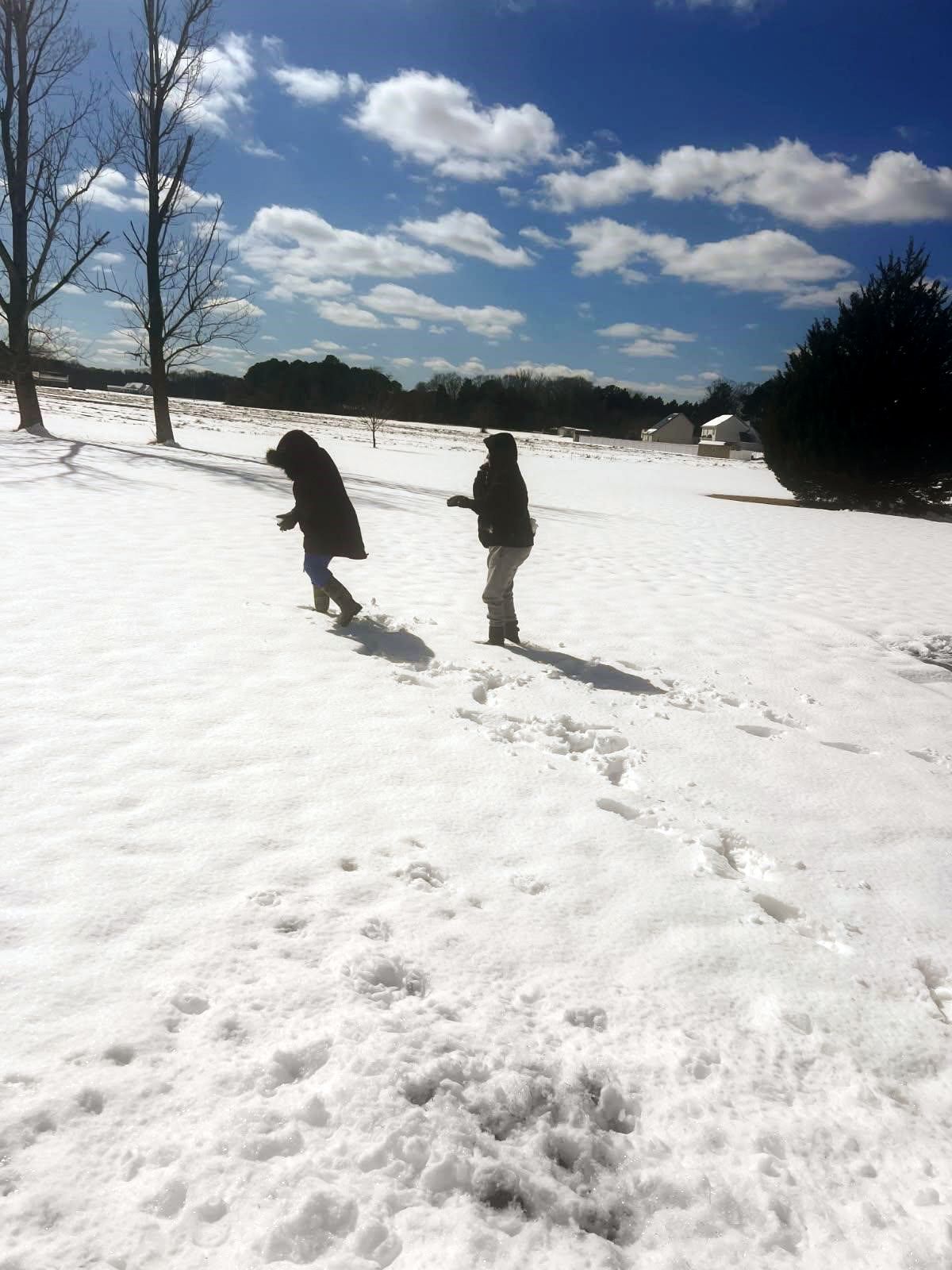 Wayne & Louis enjoying a snow day together!
