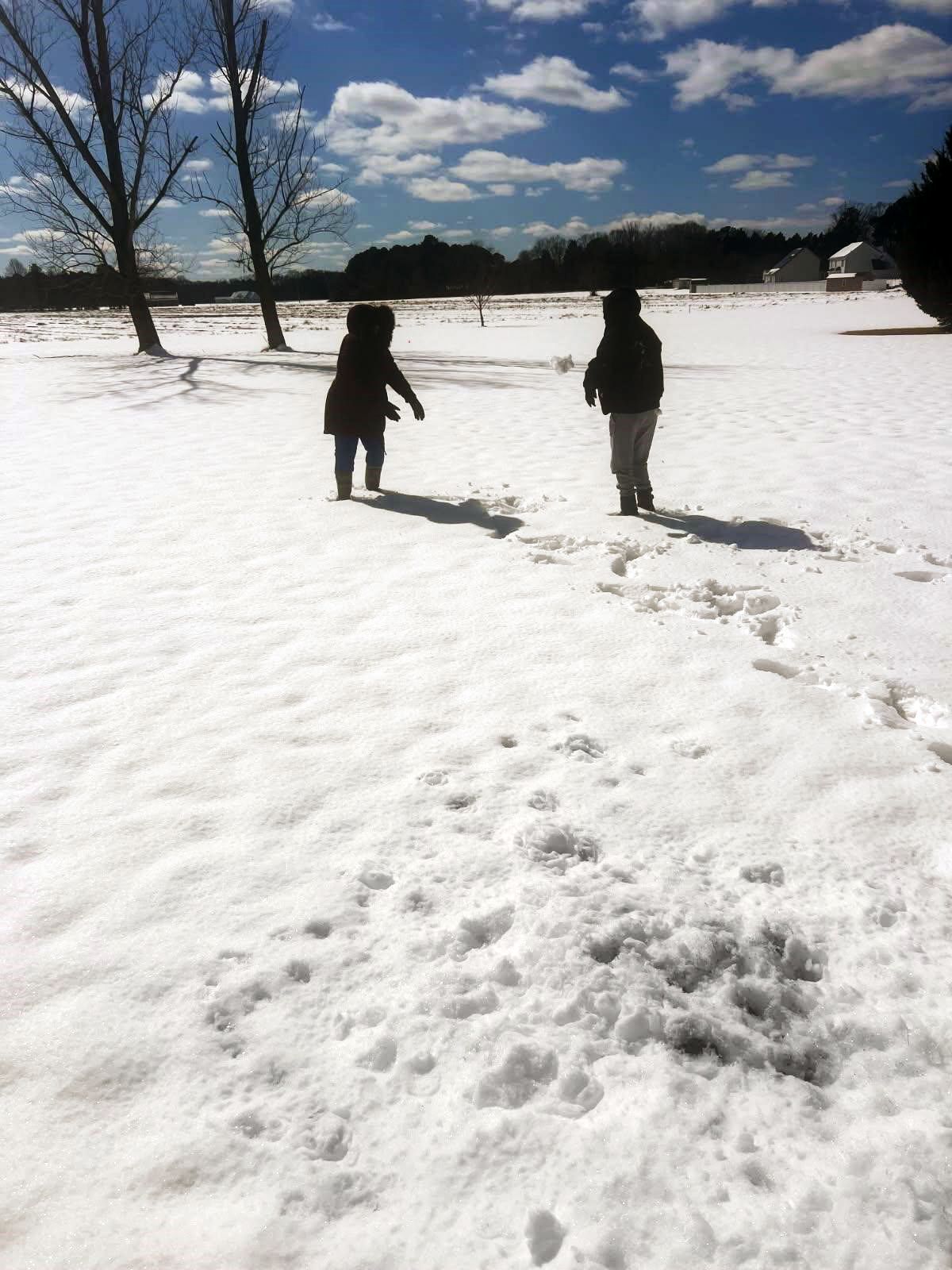 Wayne & Louis enjoying a snow day!
