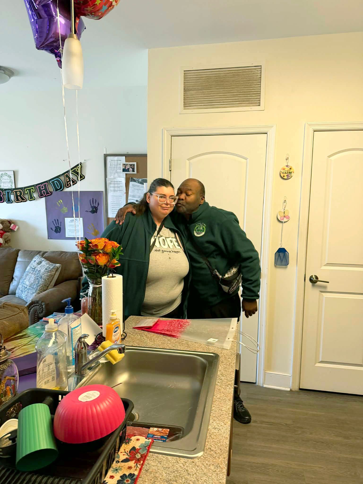 Tiffany & Mike celebrating together.