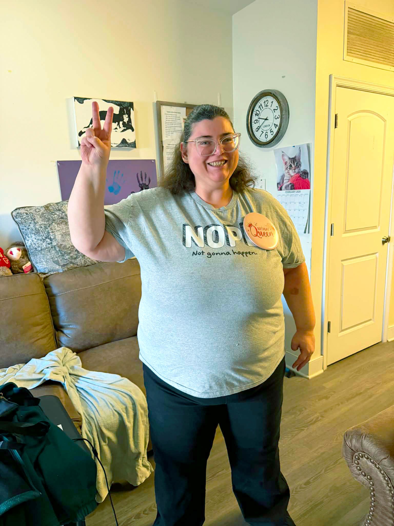 Tiffany R enjoying her birthday party.