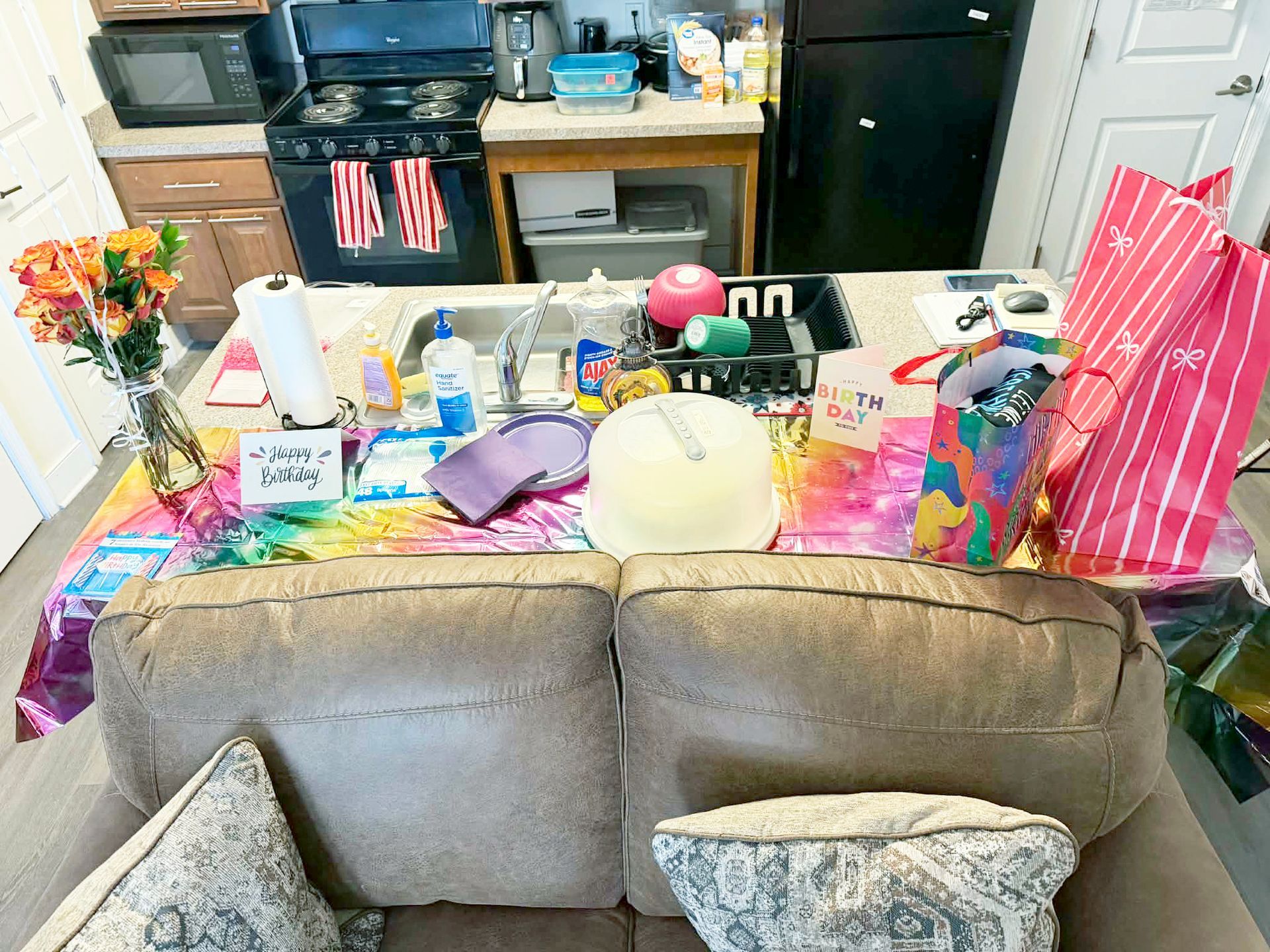 Tiffany's party set-up.