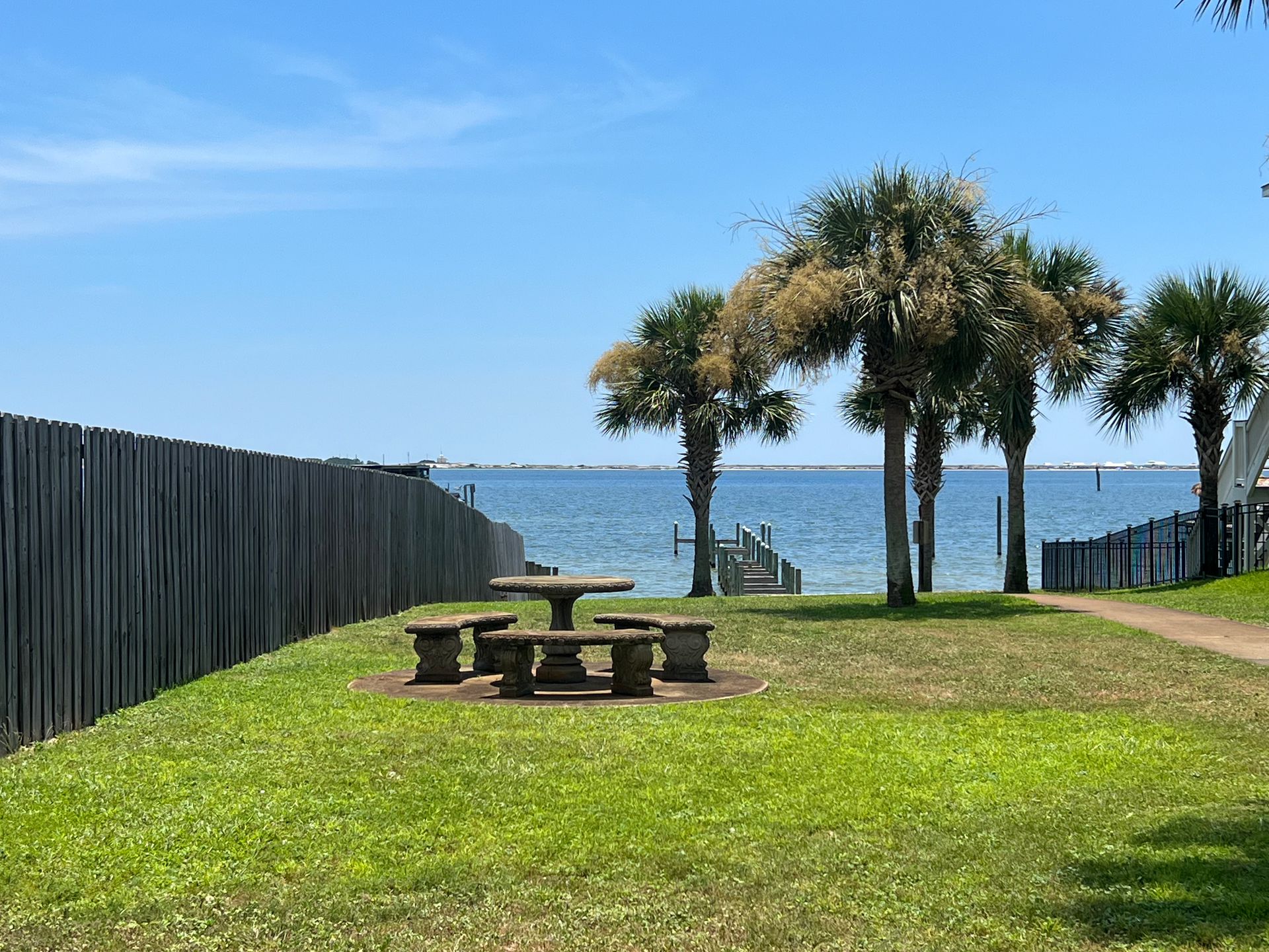 Picnic table and ocean view