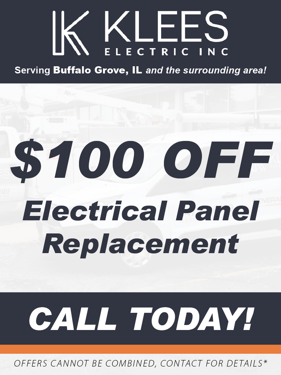 An advertisement for $ 100 off electrical panel replacement
