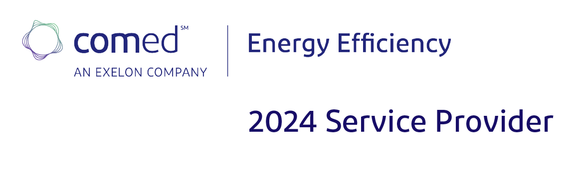 A logo for comed energy efficiency 2024 service provider