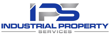 Logo of Industrial Property Services, blue and silver stylized initials IPS, below is "INDUSTRIAL PROPERTY SERVICES".