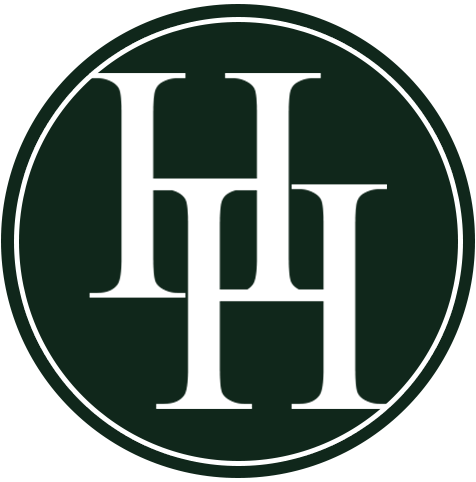 The letter h is in a circle on a green background.