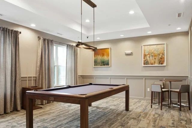 The Residences At Great Pond apartment clubhoue with billiard.