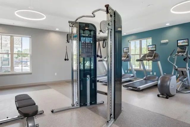 The Residences At Great Pond apartment community gym.