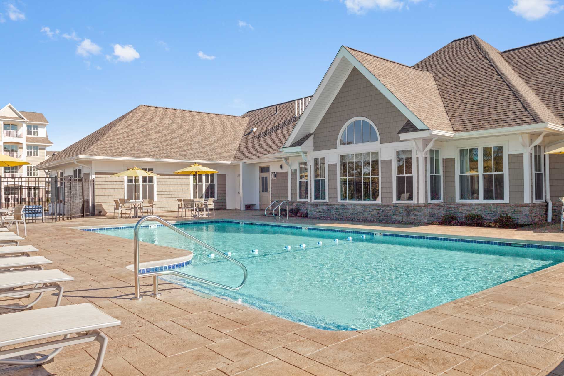 The Residences At Great Pond luxury swimming pool.