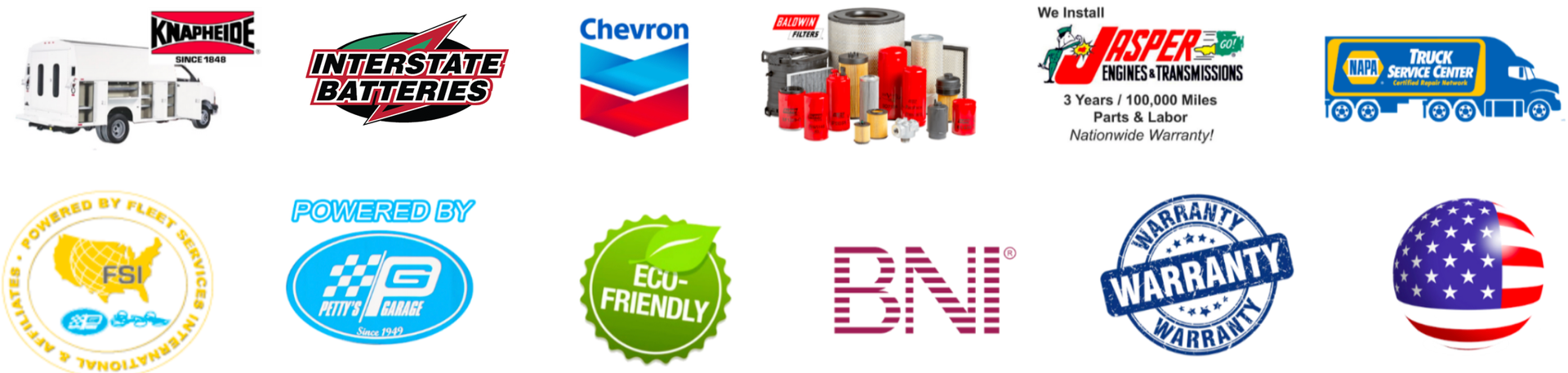 A bunch of different logos on a white background