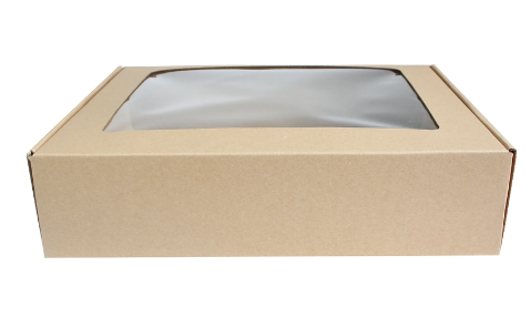 Brown Kraft Boxes w/ Window, 29 x 27 x 6