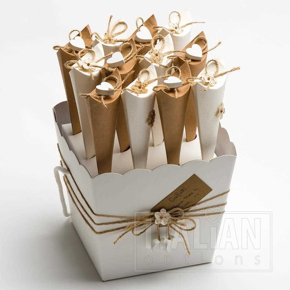 Powder White - Vase Box with Cord Handle