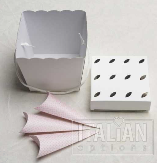 Powder White - Vase Box with Cord Handle