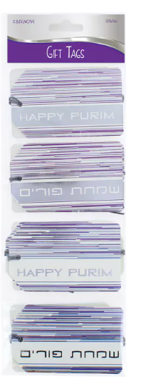 12 Purim Foiled Gift Tags