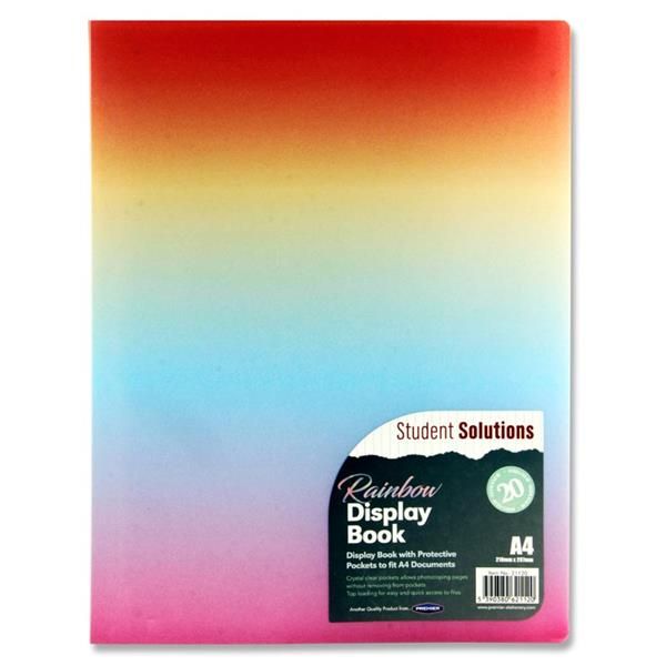 A4 20 Pocket Display Book - Rainbow