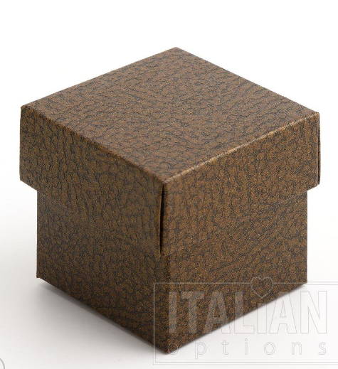 Brown Pelle Square Box & Lid 50x50
