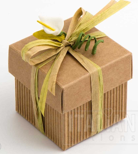 Corrugated Kraft & RusticSquare Box & Lid - 50x50