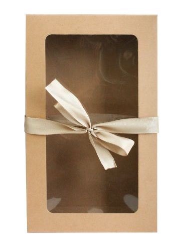 Box,Clear Lid & Satin Ribbon27x16x6cm