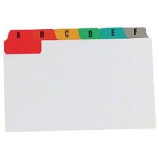 RECORD CARDS DIVIDER  6X4