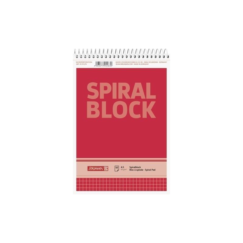 Spiral notepad A5 squared 50 sheets