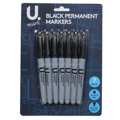 BLACK PERMANENT MARKERS 7 PACK