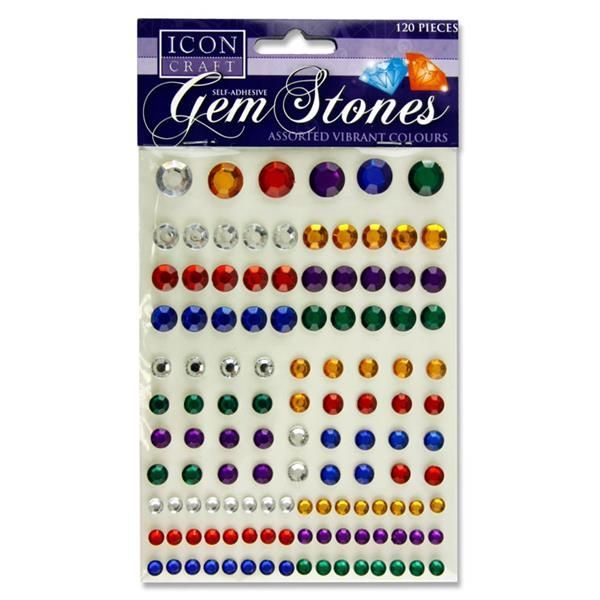 Pkt.120 Self Adhesive Gem Stones - Dark