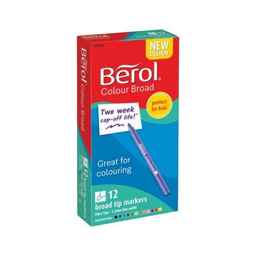 BEROL BROAD 12 COLOR PENS