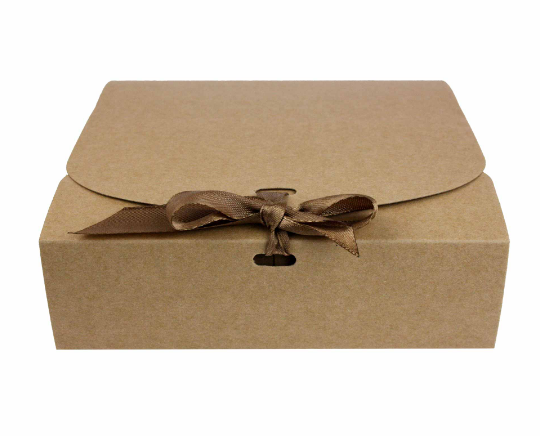 00510 Square Brown Bow Box 24x24x5cm