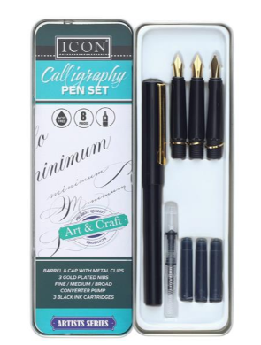 Icon Calligraphy Set In Tin